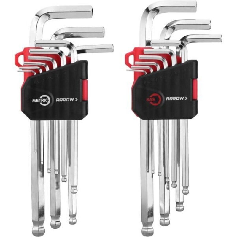 ARROW 18PCS Allen Wrenches Set with Ball End, 2-Pack for Bicycle and Electrical Repair