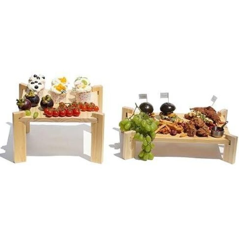 2-Piece Wooden Serving Trays - Perfect for Home Parties