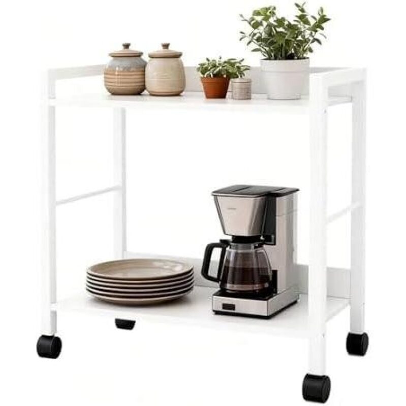 Industrial Style Rolling Side Table/Bedside Table with 50% Discount