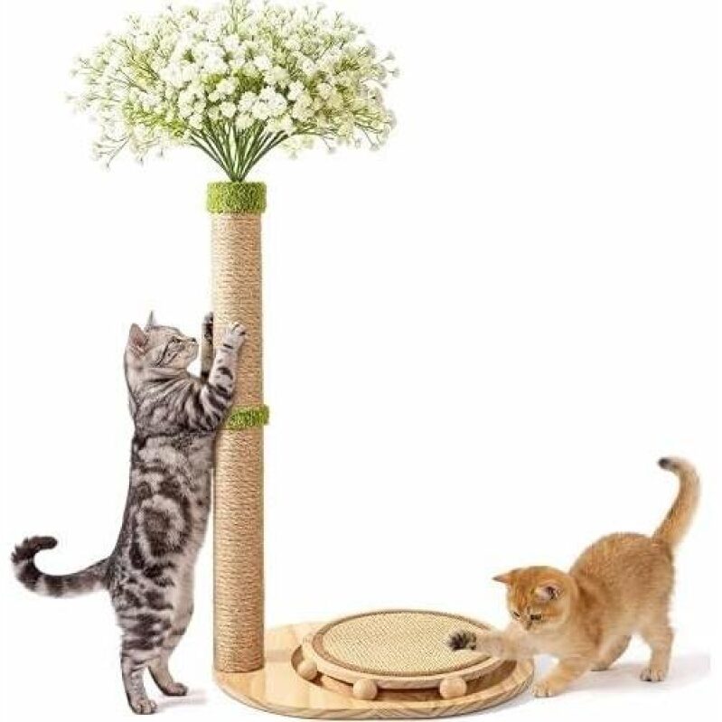 Cute Babys Breath Flower Cat Scratching Post - 50% OFF