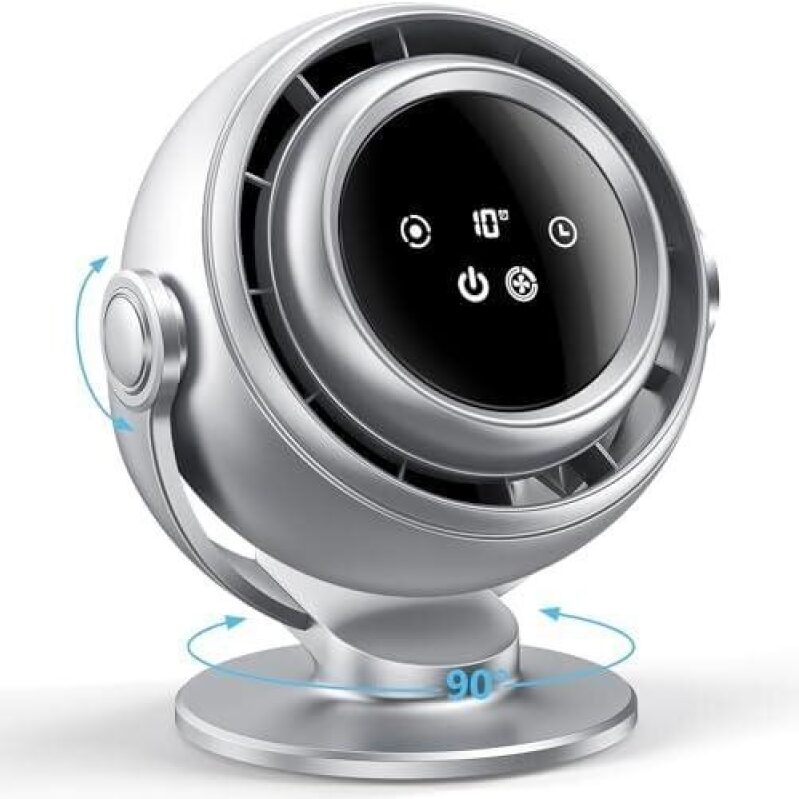 Rechargeable Desk Fan with 10 Speeds, Super Silent, Multi-Angle