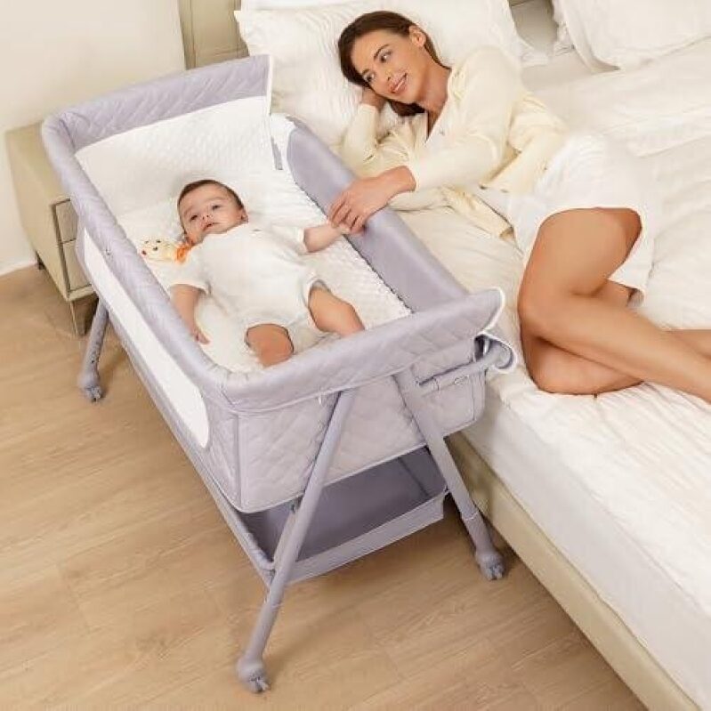 Adjustable Bedside Crib with Wheels - 50% Discount