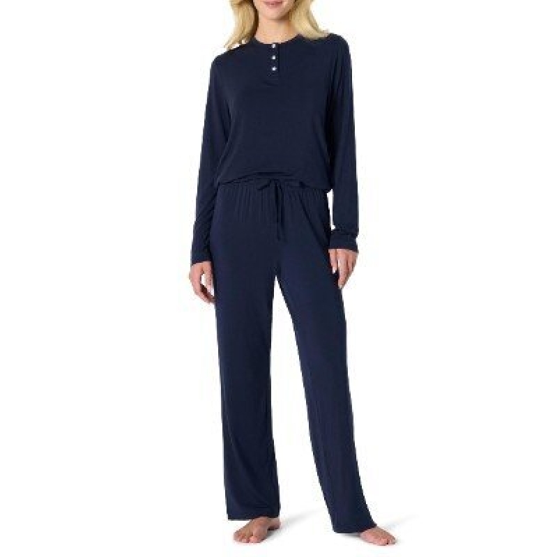 Amazon Essentials Women's Long Sleeve Henley Pajama Set