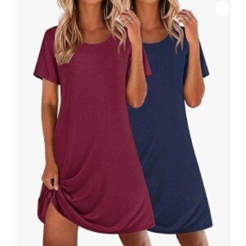 Ekouaer Women's Two-Piece Short Sleeve Sleepwear Set