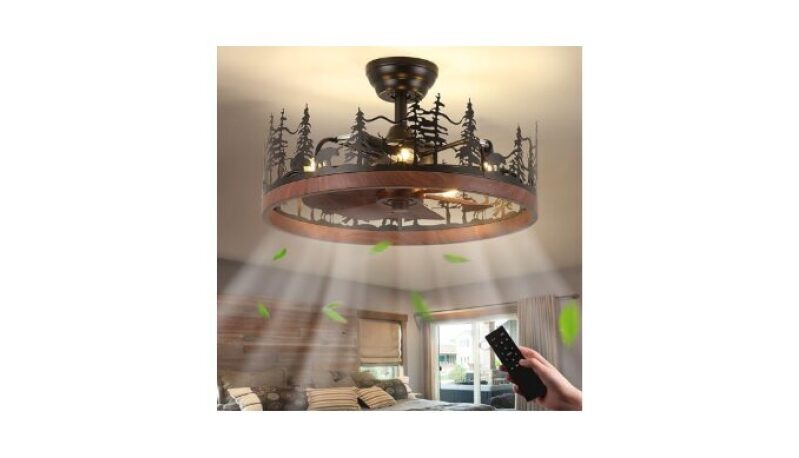 Versatile Rustic Ceiling Fan with Light and Remote Control