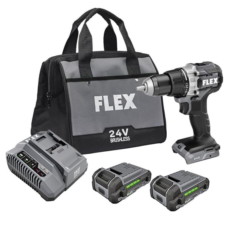 FLEX 24V Brushless Cordless 1/2-Inch 750 In-Lbs Drill Driver Kit