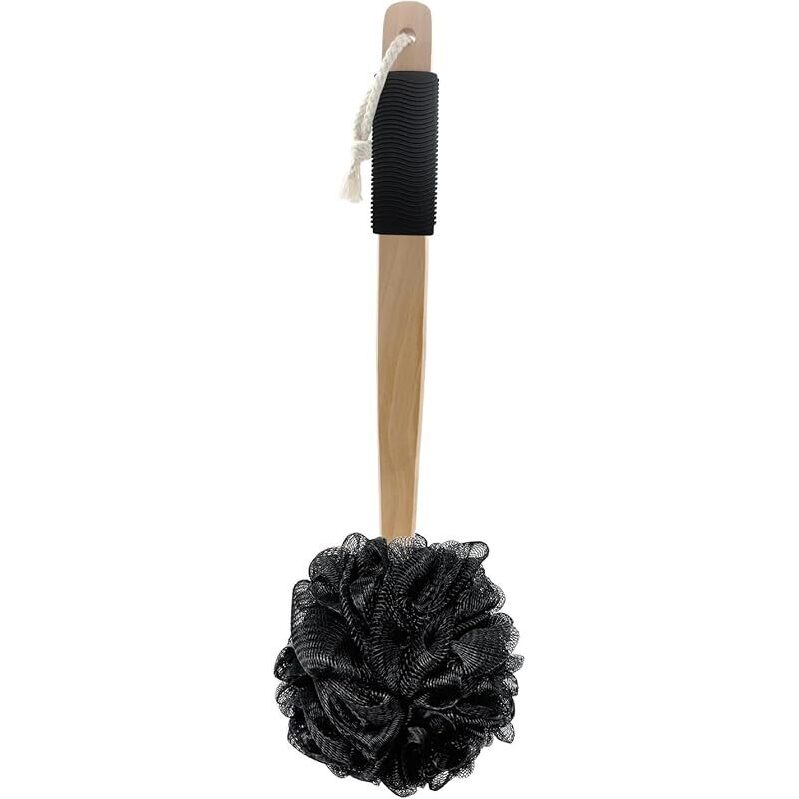Amazon Basics Exfoliating Loofah Brush with Rubber Handle - Ideal Body Cleaning
