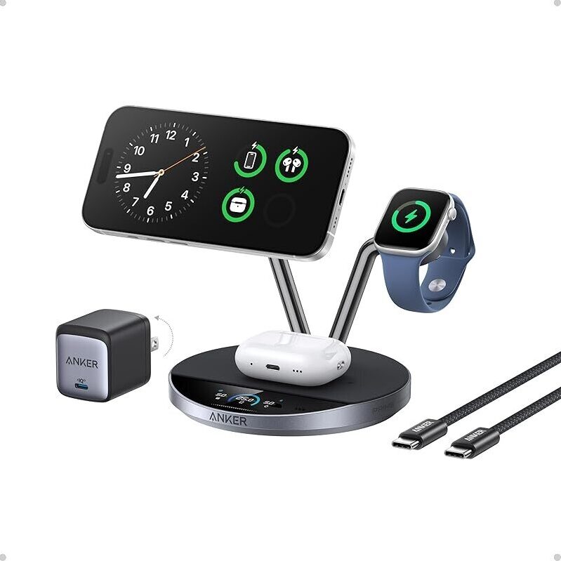 Anker Prime 3-in-1 MagSafe Charger: Fast Charging for iPhone 17 Pro, Watch, and AirPods