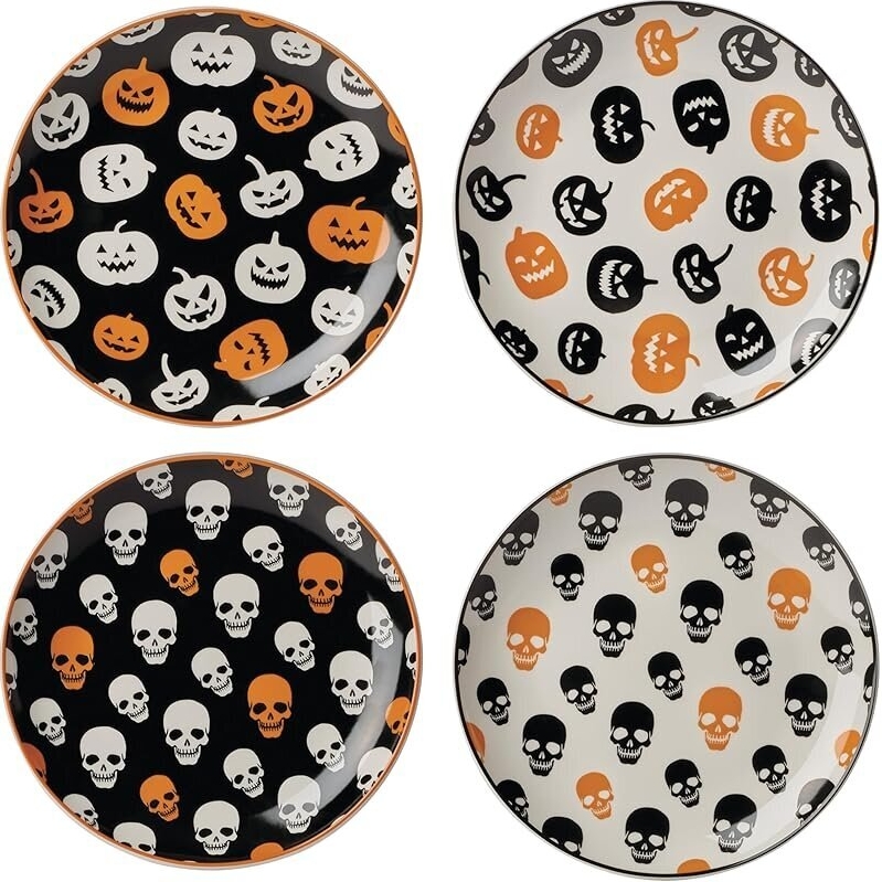 Oneida Vintro Halloween Accent Plates - Spooky Seasonal Decor