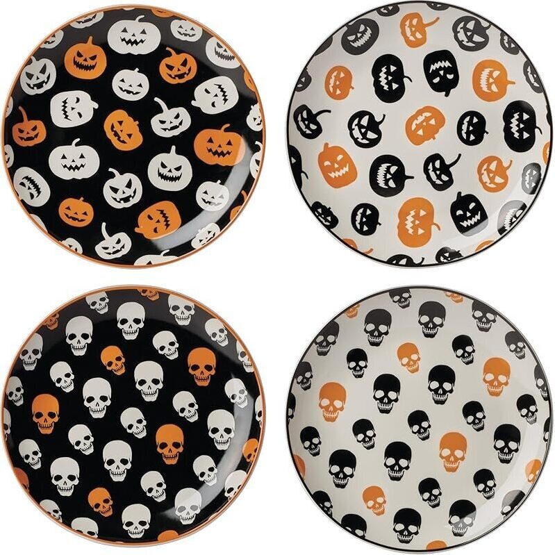 Oneida Vintro Halloween Accent Plates - Spooky Seasonal Decor
