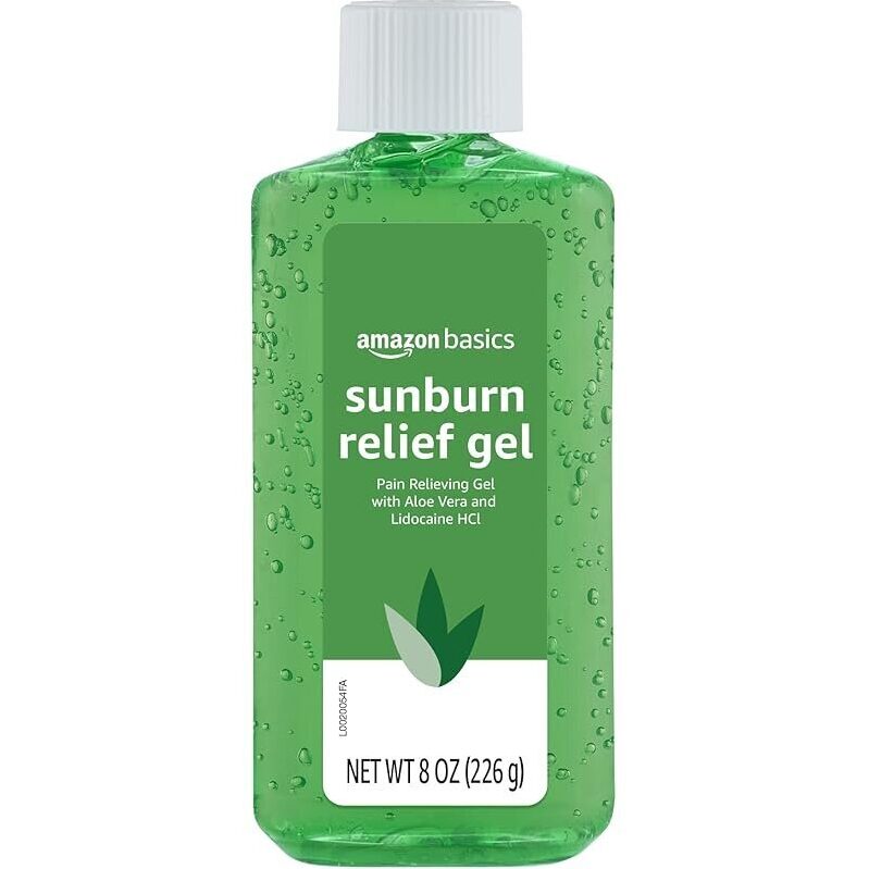 Amazon Basics Sunburn Relief Gel with Aloe Vera - Soothing Relief