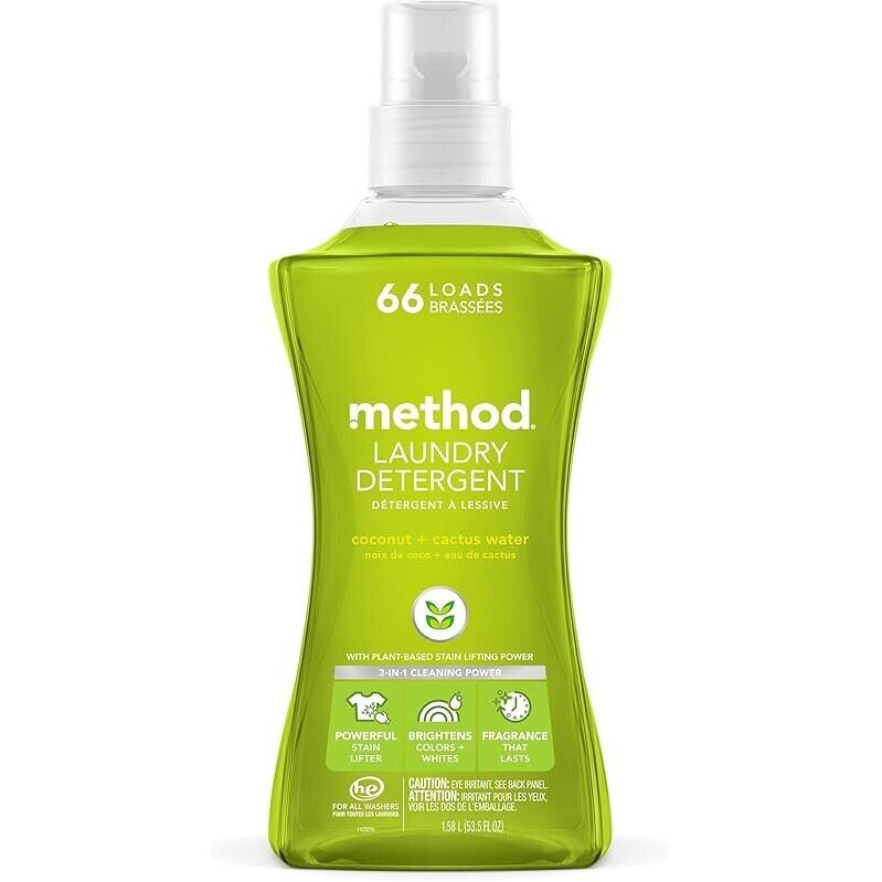 Method Laundry Detergent, Coconut + Cactus Water - Efficient and Eco-Friendly Cleaning