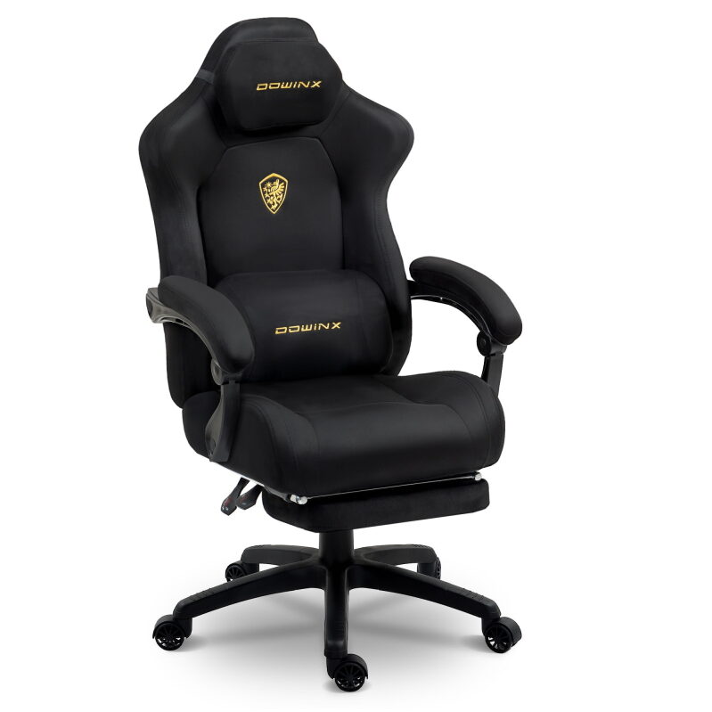 GOOSEA Big and Tall Gaming Chair with Footrest and Suede Fabric