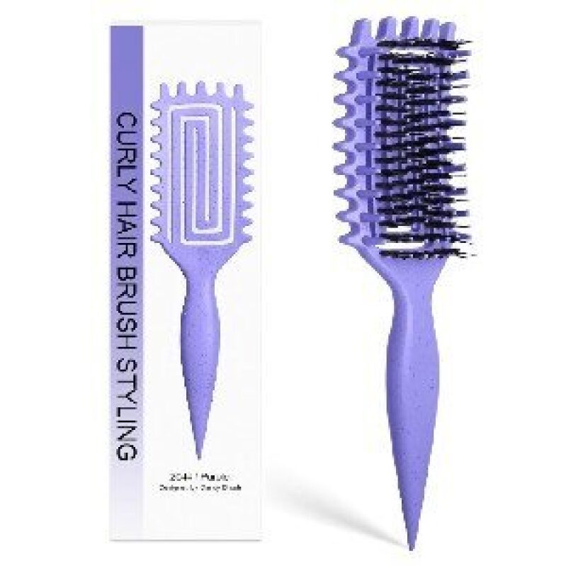 Inpoipsor Purple Curly Hair Brush for Effortless Styling