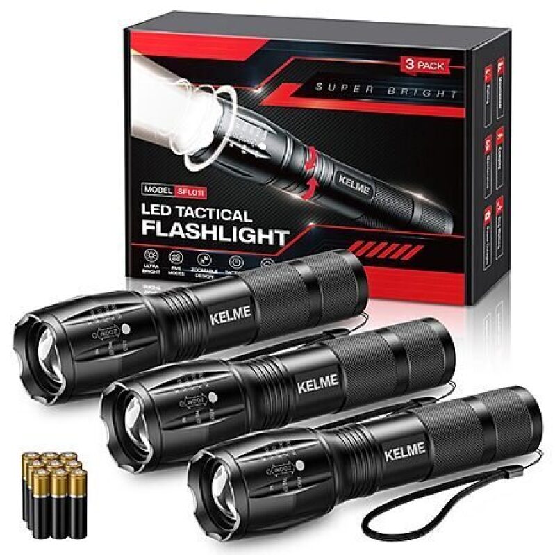 3-Pack KELME LED Flashlight Set: Bright, Reliable, and Ready for Any Adventure
