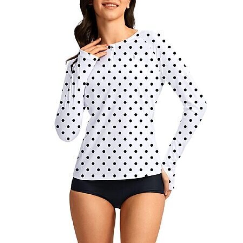 Santiny Women's Rash Guard UPF50+ SPF Long Sleeve Swimsuit Top