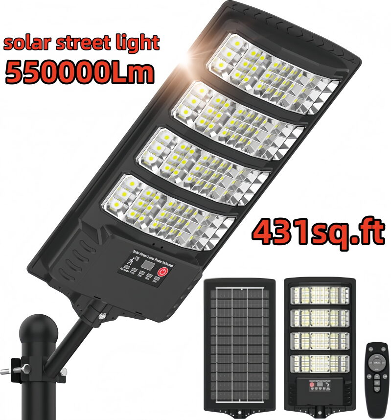 Solar Powered Outdoor Lights - 550000Lm, 80% Brightness Boost