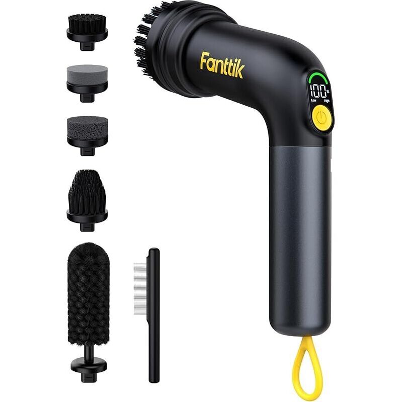 Fanttik G9 Handy Cordless Electric Spin Scrubber with 5 Brush Heads