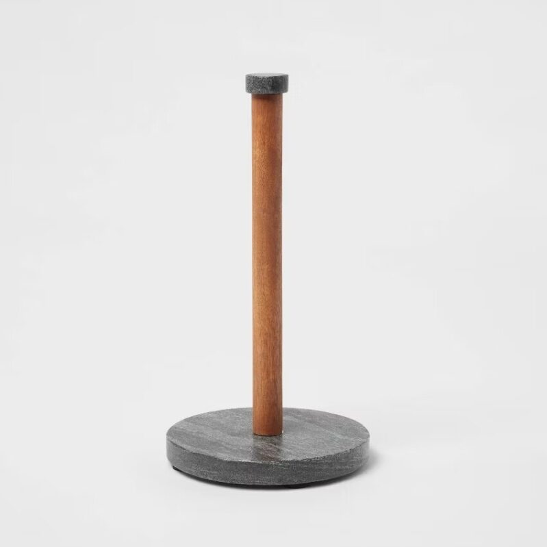 Threshold Wood and Marble Paper Towel Holder - Sleek and Durable Kitchen Accessory