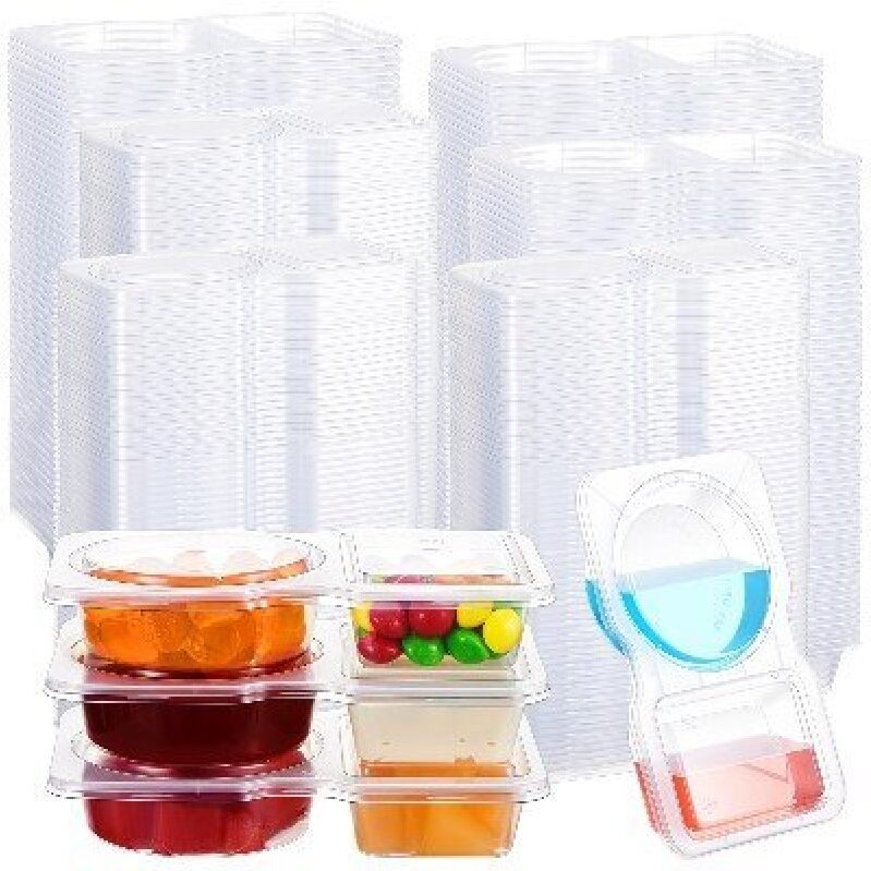 Blushtier Double-Compartment Food Containers with Lids - 100 Pack
