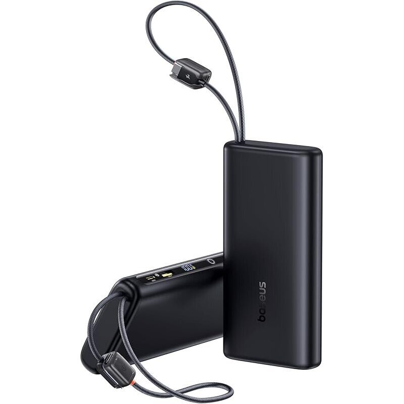 Baseus 100W 20000mAh Power Bank with Built-in USB-C Dual Cables - Fast Charging Solution
