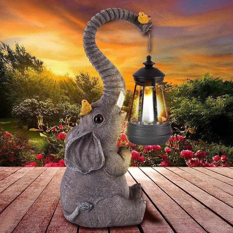 Illuminew Solar Outdoor Garden Decor Elephant Statues Lights - A Symbol of Good Luck