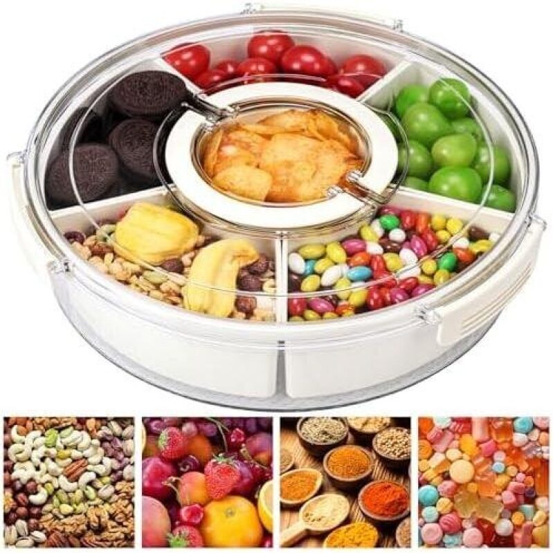 Snack Storage Container with Divided Sections and Lid - 59% Discount