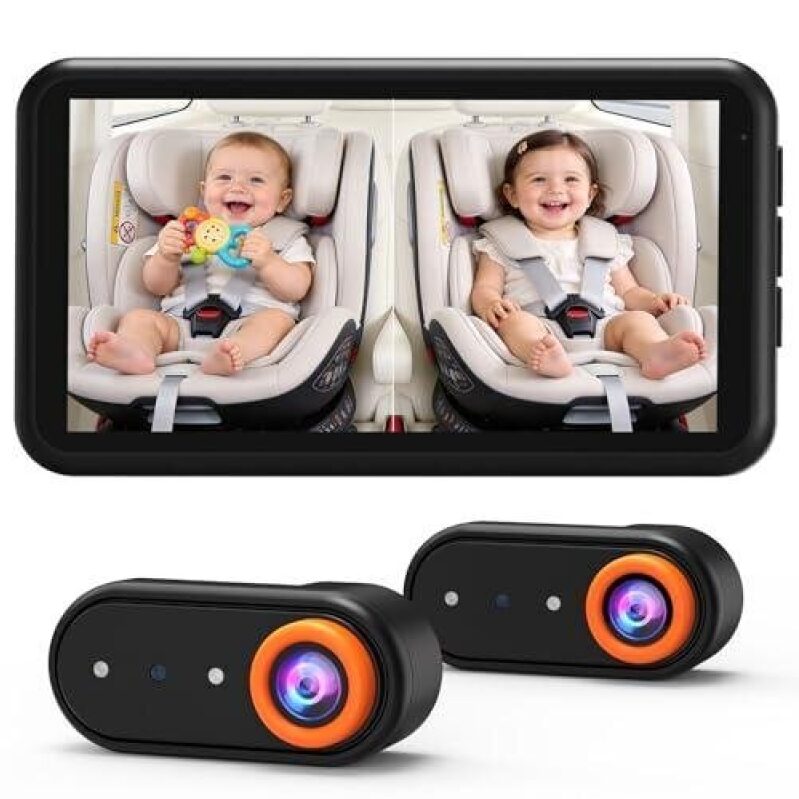 Double Lens Car Baby Monitor with 5.2 Inch HD Anti-Shake Screen - 42% OFF