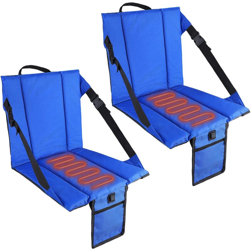 Camphill 2pcs Portable Stadium Seat Cushion w/Backrest