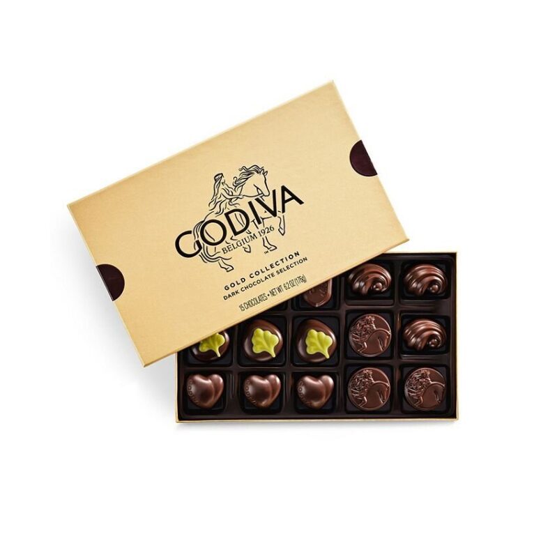 Godiva Assorted Dark Chocolate Gold Gift Box 15 Pieces - Premium Indulgence
