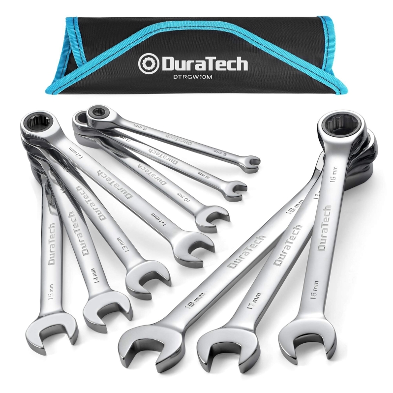 DuraTech Ratcheting Wrench Set - 10-Piece Premium Tool Kit