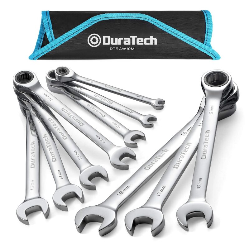 DuraTech Ratcheting Wrench Set - 10-Piece Premium Tool Kit