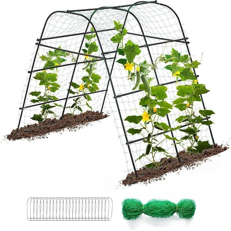 67 x 67-in U-Frame Cucumber Trellis with Netting