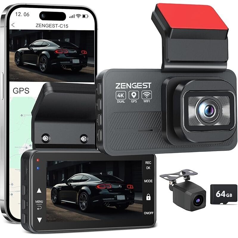 ZengeSt 4K+1080P FHD Dual Camera with ADAS - Superior Driving Safety