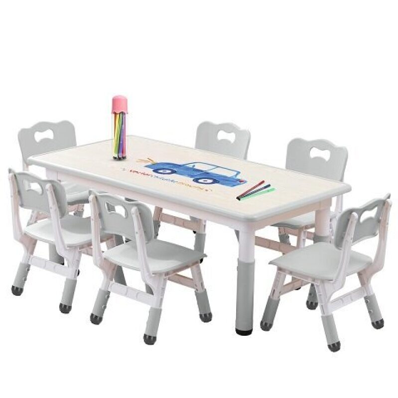 HAPPYMATY Adjustable Kids' Desk and Chair Set - 7 Pieces, Only $125.99, Free Shipping!