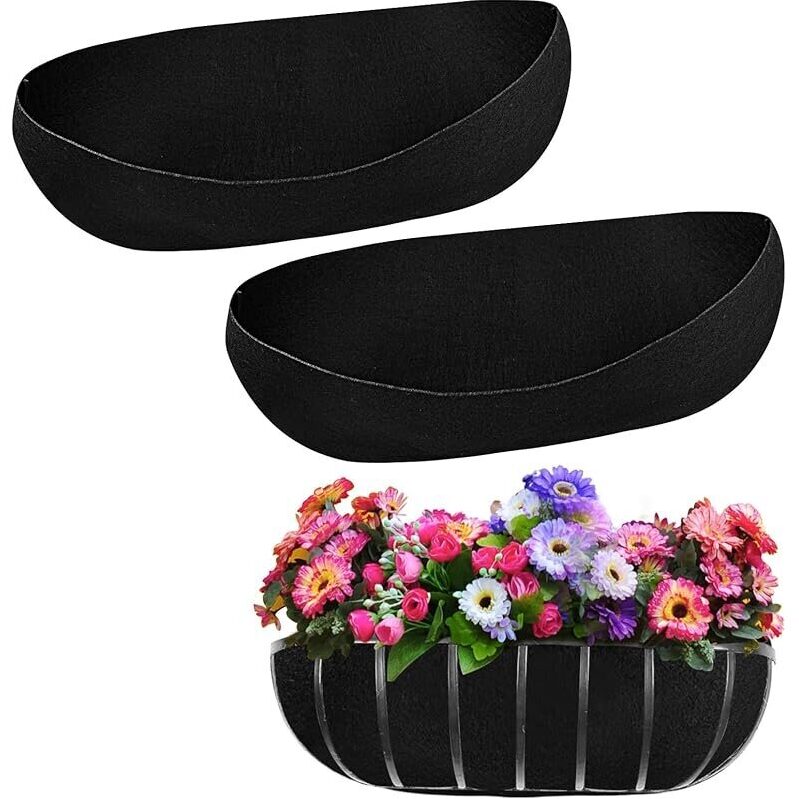 Fantang 2PCS 24 Inch Window Box Liner Fabric Planter Basket