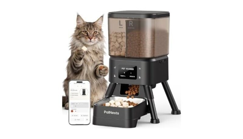 Dual Chamber Automatic Cat Feeder - Smart WiFi Pet Food Dispenser