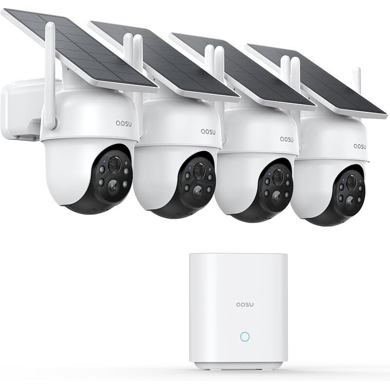 AOSU Outdoor Wireless Security Camera 4-Pack - No Monthly Fee