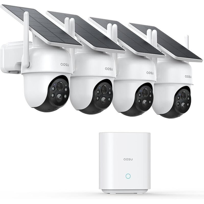 AOSU Outdoor Wireless Security Camera 4-Pack - No Monthly Fee