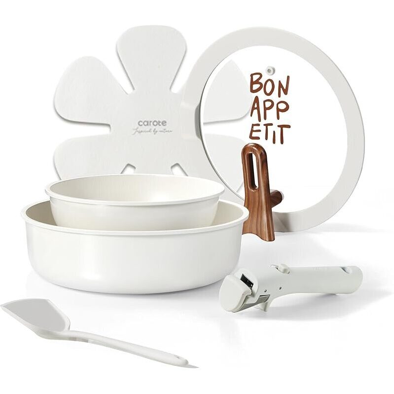 CAROTE Ceramic Nonstick Kitchen Cookware Set with Lid - Durable, Healthy Cooking