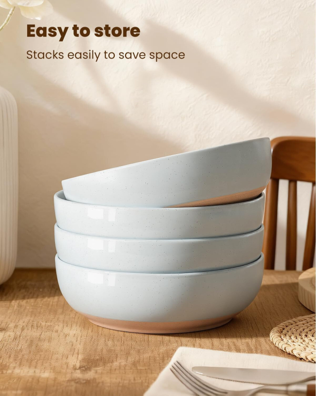 Elegant 34oz Ceramic Pasta Bowls Set - Prime Eligible