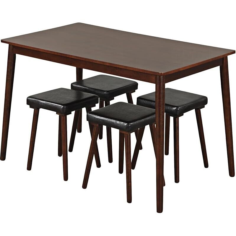Spacious 5-Piece Dining Table Set for 4 - Ideal for Intimate Meals