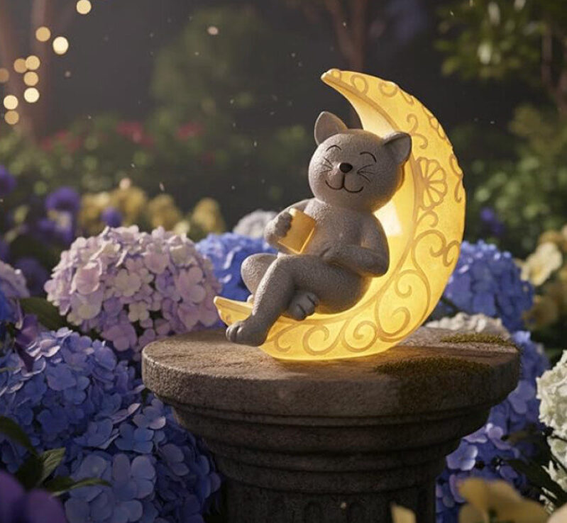 Solar-Powered Kitten Moonlight Decoration - Prime Exclusive Deal!