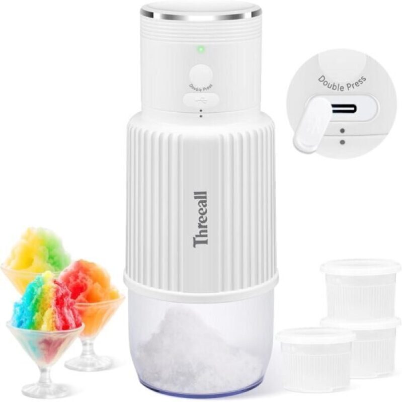 Portable Cordless Snow Cone Ice Shaver Machine - Perfect for Home, Outdoor, and Party