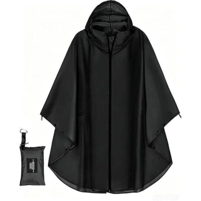 Men's and Women's Waterproof Hooded Rain Poncho with Pocket - 50% Off