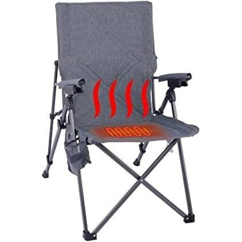 SUNNYFEEL Outdoor Reclining Camping Chair with Adjustable Positions, Foldable, Heavy Duty, and Cup Holder