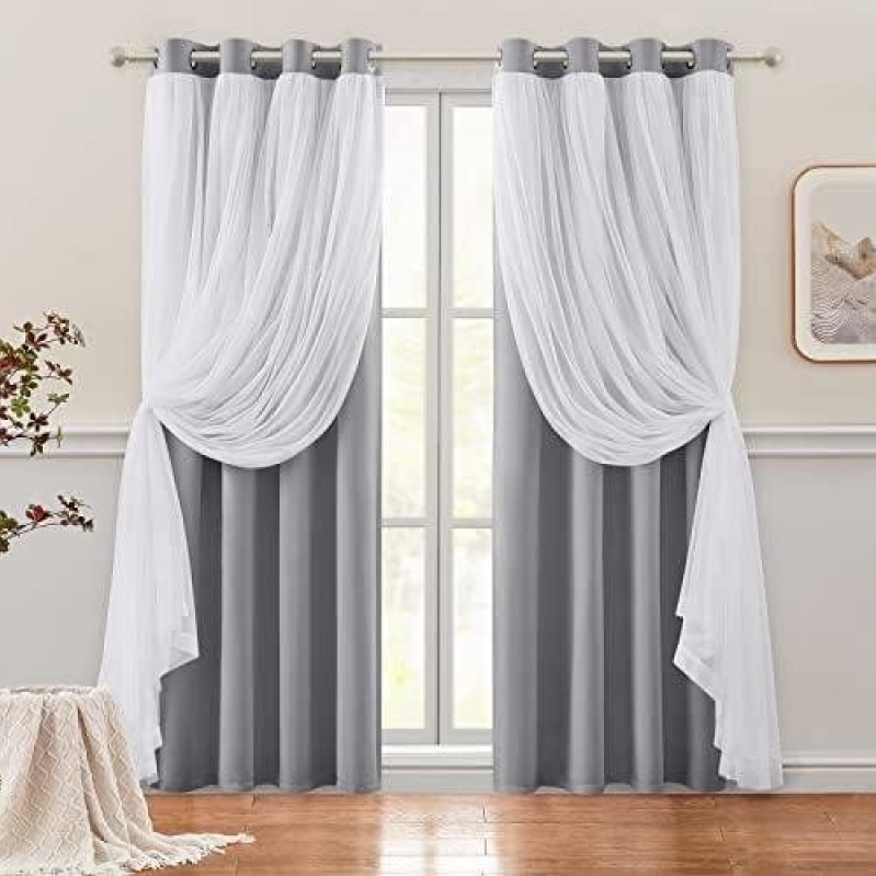 Double Layer Blackout Curtains (84 inches, 2 panels) - 50% Off