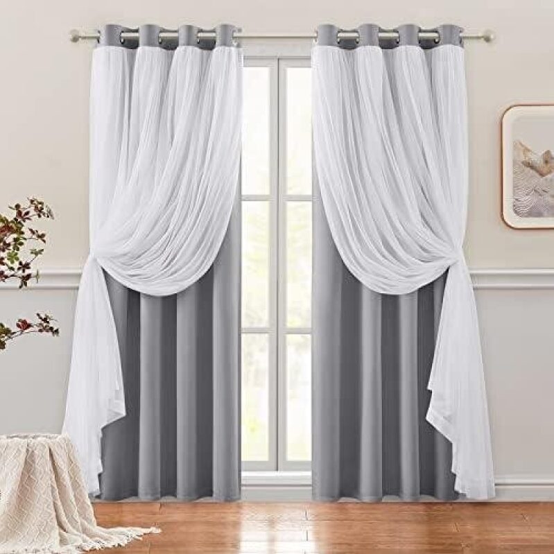 Double Layer Blackout Curtains (84 inches, 2 panels) - 50% Off