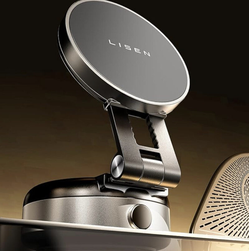 Lisen Foldable Magnetic Car Phone Mount - 3rd Gen Upgrade with Prime Shipping