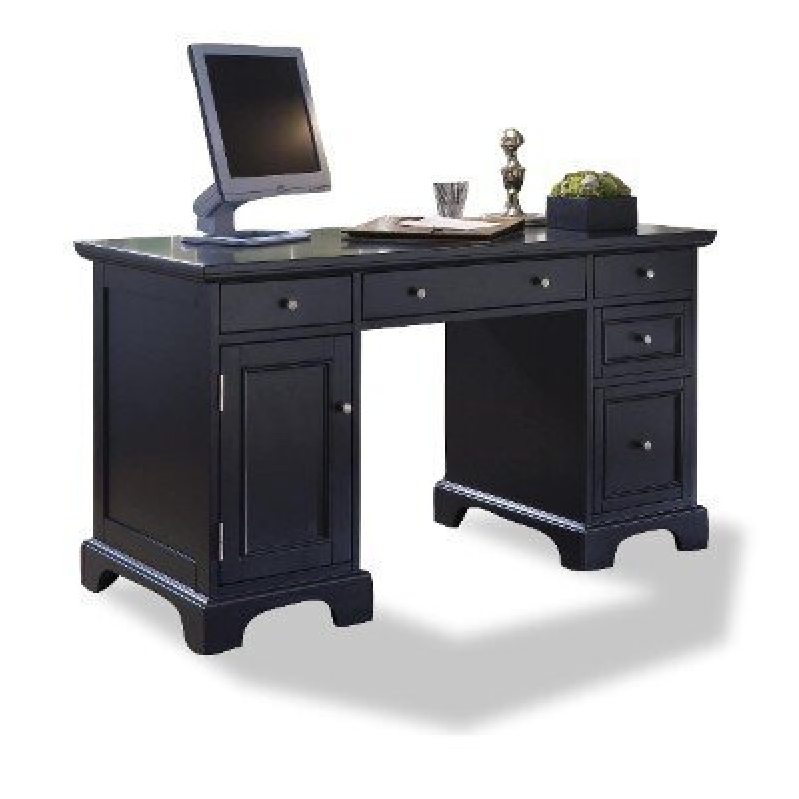 Elegant Black Base Writing Desk with Drawers - Perfect for Home Office